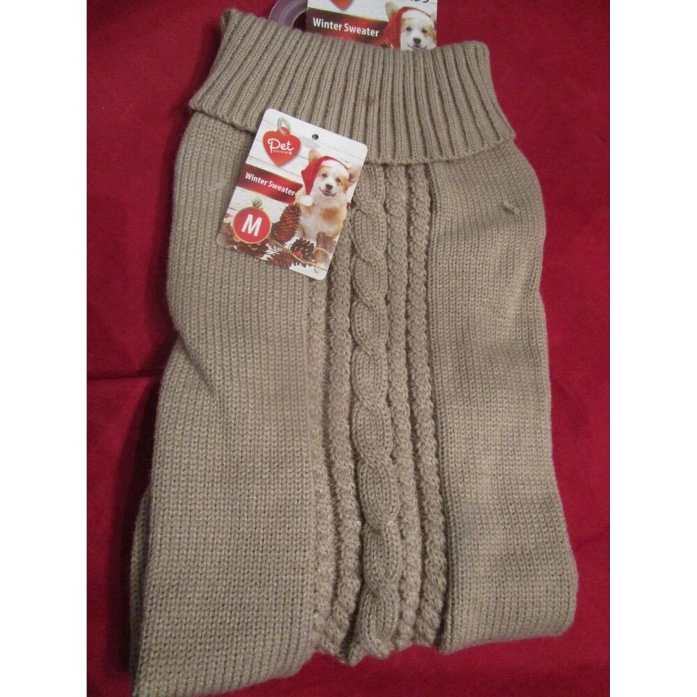 Pet Central Dog Winter Sweater Brown Sweater Medium M